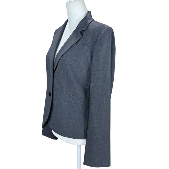Calvin Klein Womens 8 Gray Stretch Suit Blazer Jacket Winter Chic Classic Office - Picture 5 of 10